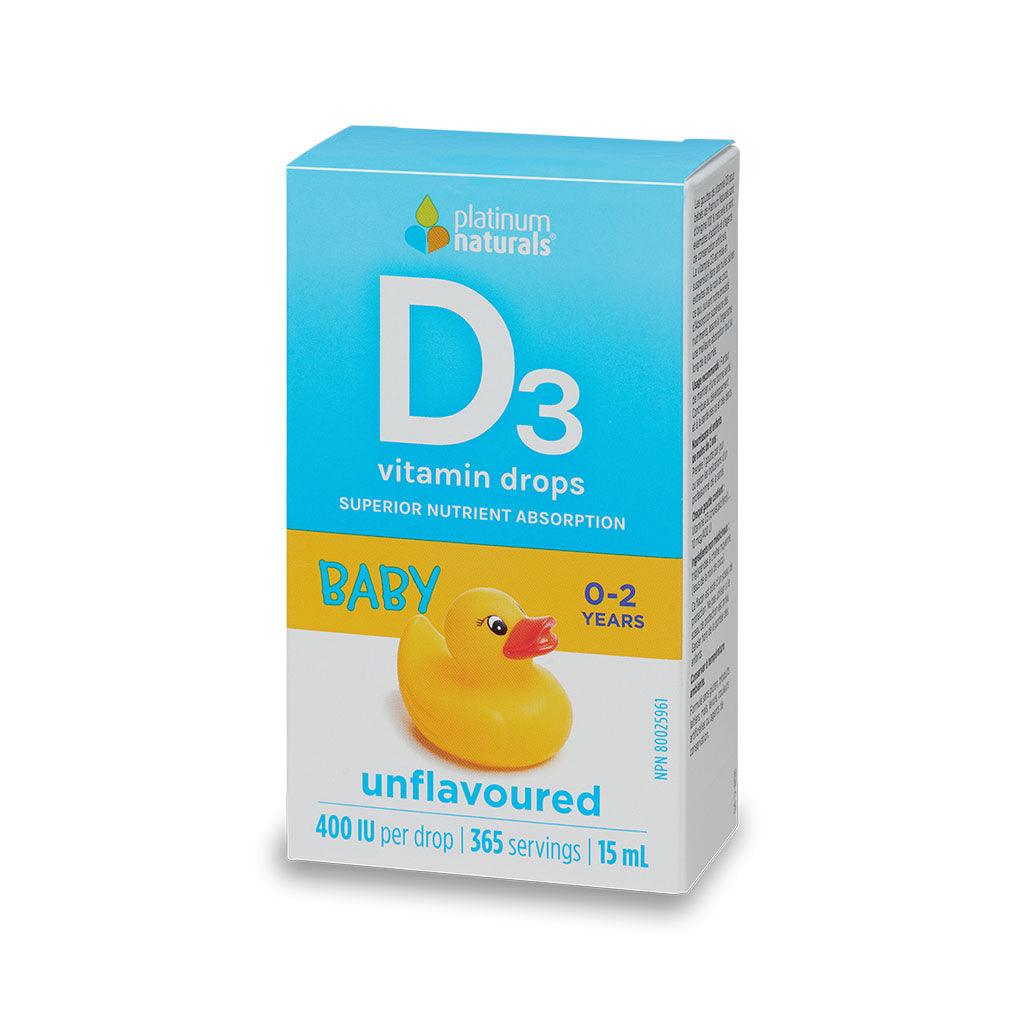 Vitamine D3 Bébé Platinum Naturals - La Boite à Grains