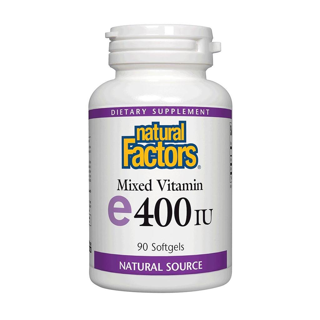 Vitamine Mixte E 400 UI Natural Factors - La Boite à Grains