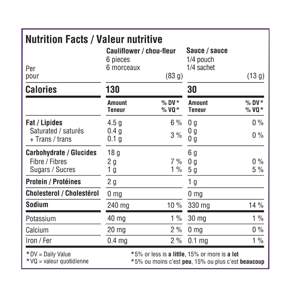 ailes de chou-fleur BBQ japonais Wholly Veggie - La Boite à Grains