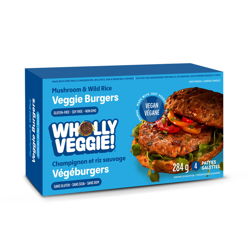 végéburgers champignon et riz sauvage Wholly Veggie - La Boite à Grains