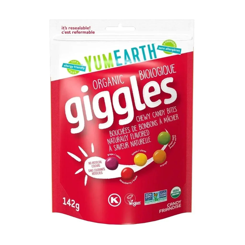 bouchées de bonbons à mâcher à saveur naturelle biologique Giggles - La Boite à Grains