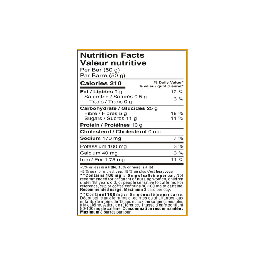 barre d'avoine caféinée caramel salé Yumi - La Boite à Grains