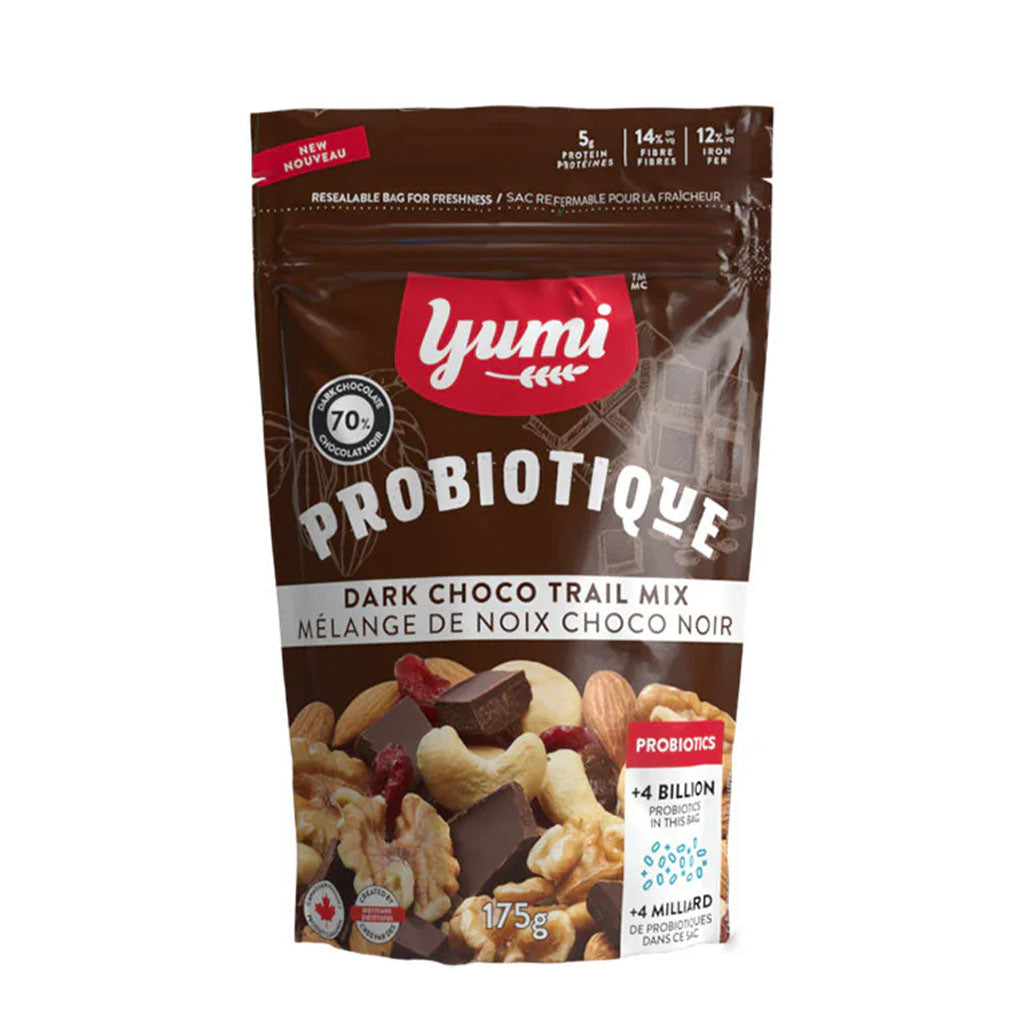 mélange de noix choco noir probiotique Yumi 175 g - La Boite à Grains