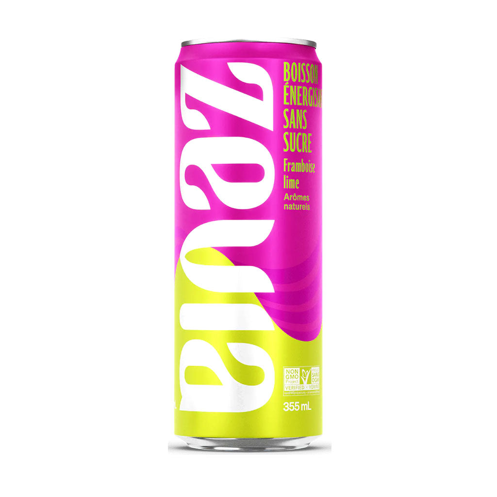 zevia boisson énergisante sans sicre framboise lime 355 ml