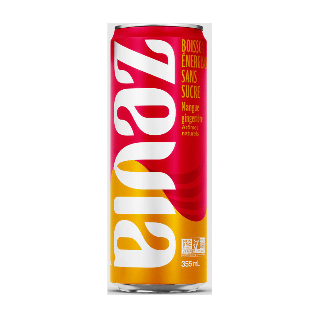 zevia boisson énergisante sans sucre mangue gingembre 355 ml