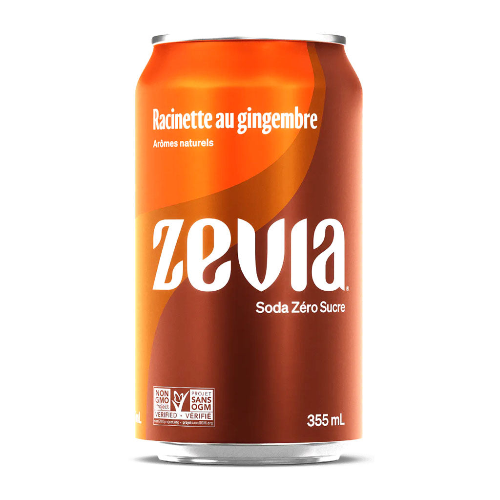 zevia soda zéro sucre racinette au gingembre 355 ml