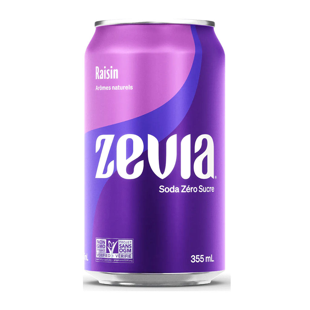 zevia soda raisin sans sucre 355 ml