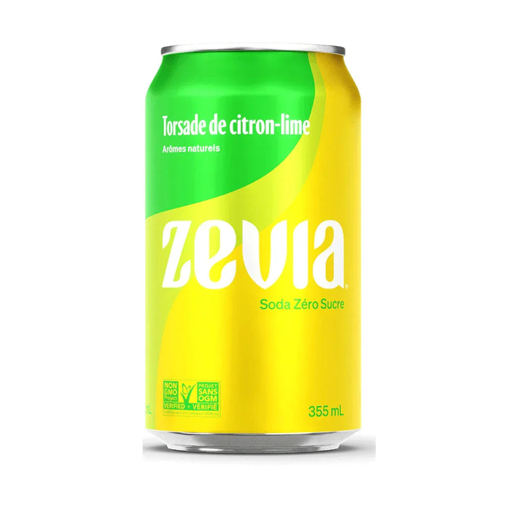 zevia soda zero sugar lemon lime twist 355 ml