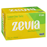 zevia soda zéro sucre torsade citron lime 6 x 355 ml