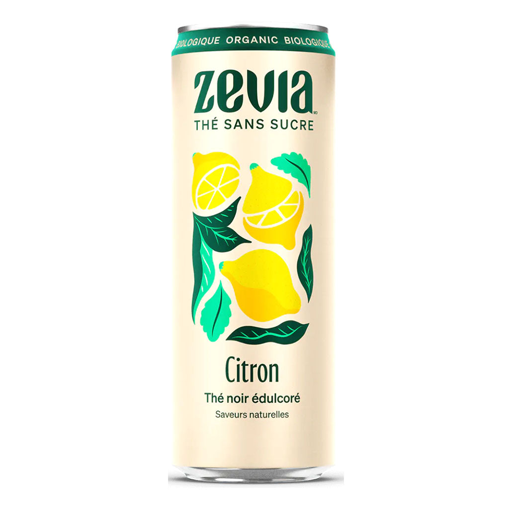zevia thé sans sucre citron thé noir biologique 355 ml