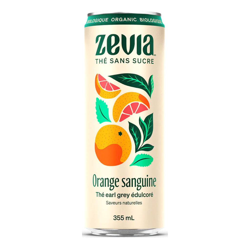 zevia thé earl grey édulcoré orange sanguine 355 ml